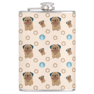 dog paw pattern hip flask