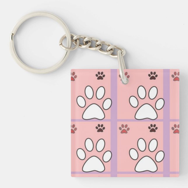 Dog paw pattern key ring (Front)