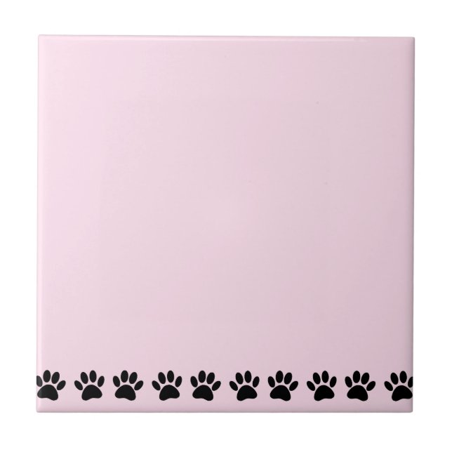 Dog Paw Pattern Light Pink Tile (Front)