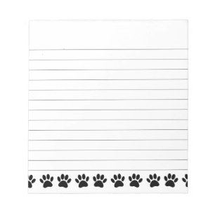 Dog Paw Pattern Lined Notepad