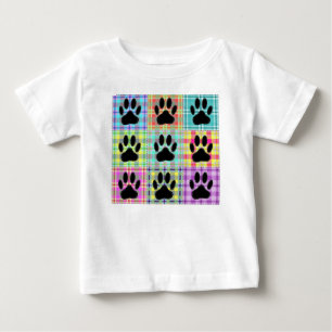 Dog Paw Pattern Quilt Baby T-Shirt