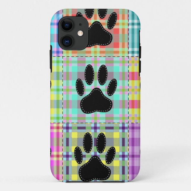 Dog Paw Pattern Quilt Case-Mate iPhone Case (Back)