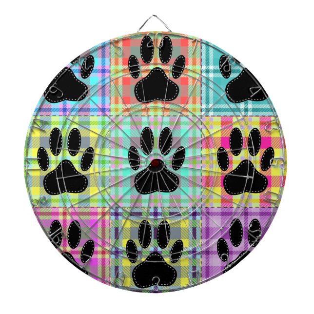 Dog Paw Pattern Quilt Dartboard (Front)