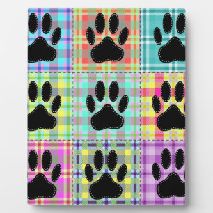 Dog Paw Pattern Quilt Plaque