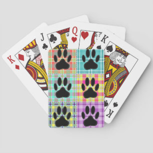 Dog Paw Pattern Quilt Playing Cards