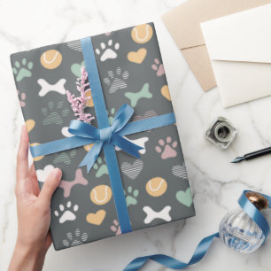 Dog Paw Pattern Wrapping Paper