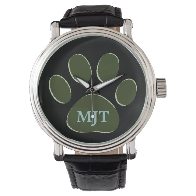 dog paw personalised watch (Front)