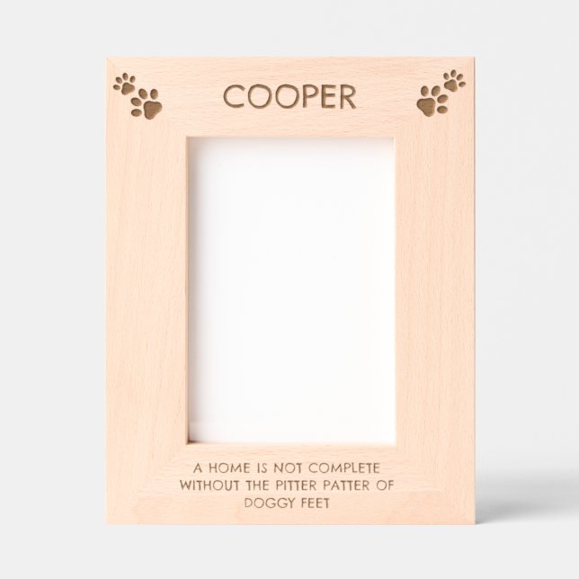  Dog Paw Pet Owner New Puppy Home keepsake Etched Frames (Front)