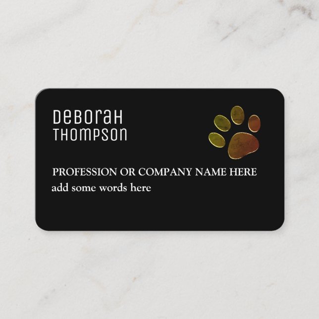 Dog Paw Pets business card (Front)
