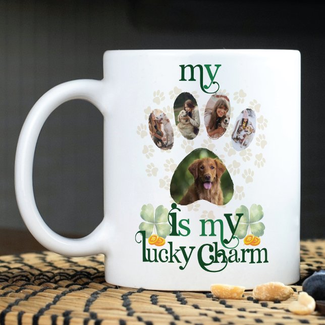 Dog Paw Photos St Patrick's Day Personalised Coffee Mug (Creator Uploaded)
