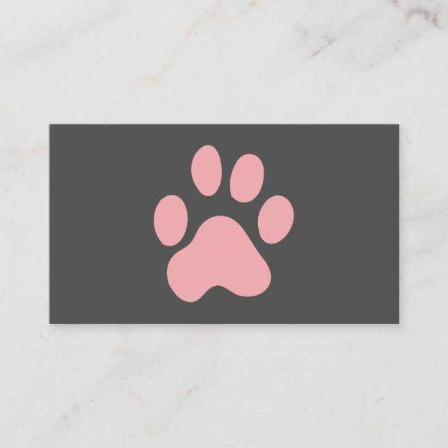 Dog Paw (pink) Business Card (Front)