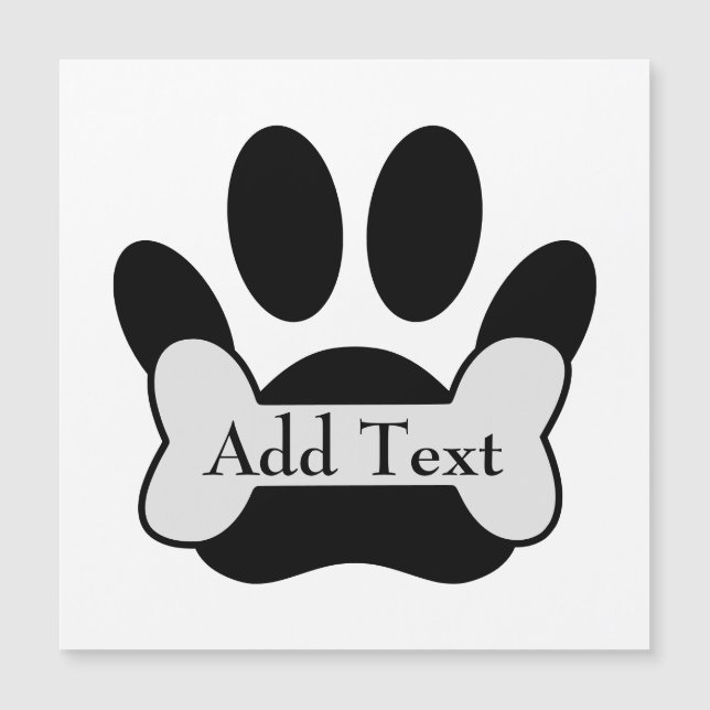 Dog Paw Print And Bone (Front)