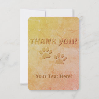 Dog Paw Print And Custom Text  Thank You Card