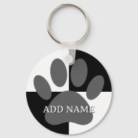 Dog Paw Print Black and White Custom