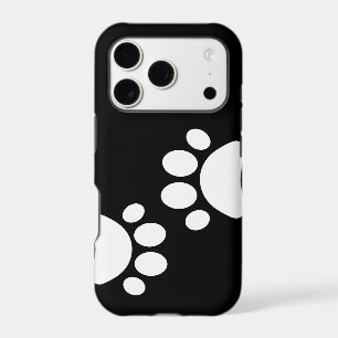 Dog Paw Print Black iPhone Case