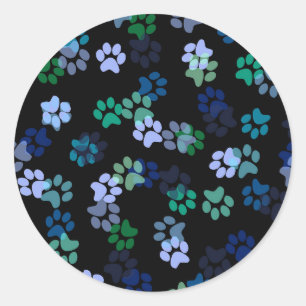 Dog Paw Print  Classic Round Sticker