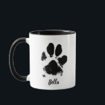 Dog Paw Print Custom Name Signature Mug<br><div class="desc">Dog paw print custom name signature coffee mug. Add any persons or pet's name for a special occasion or gift. Visit my shop for the entire personalised pet and coffee mug design collection.</div>