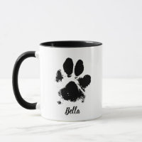 Dog Paw Print Custom Name Signature