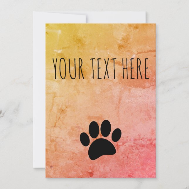 Dog Paw Print Custom Text Vintage Style Invitation (Front)