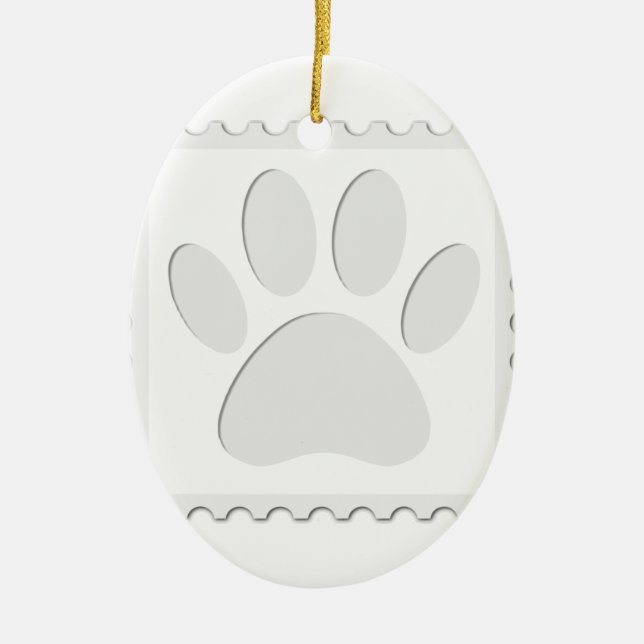 Dog Paw Print Cut Out Ceramic Tree Decoration (Front)