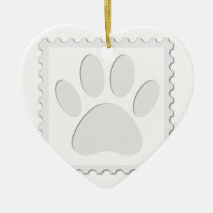 Dog Paw Print Cut Out Ceramic Tree Decoration