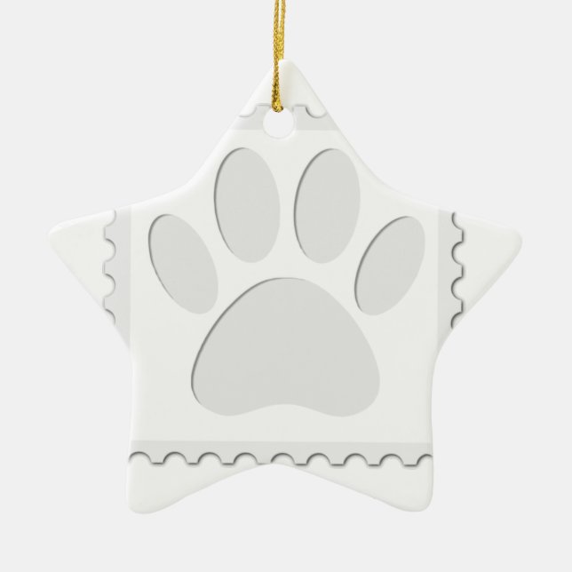 Dog Paw Print Cut Out Ceramic Tree Decoration (Front)