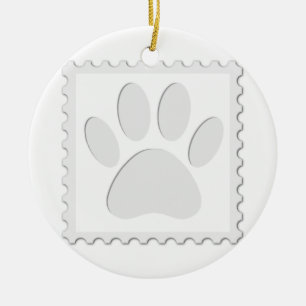 Dog Paw Print Cut Out Ceramic Tree Decoration