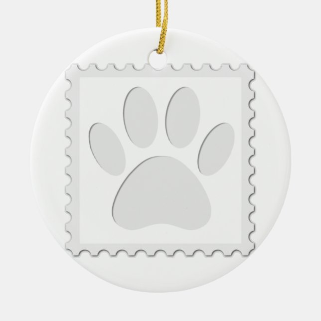 Dog Paw Print Cut Out Ceramic Tree Decoration (Front)