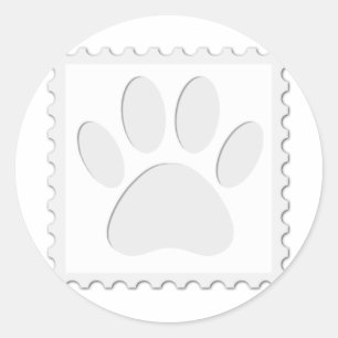 Dog Paw Print Cut Out Classic Round Sticker