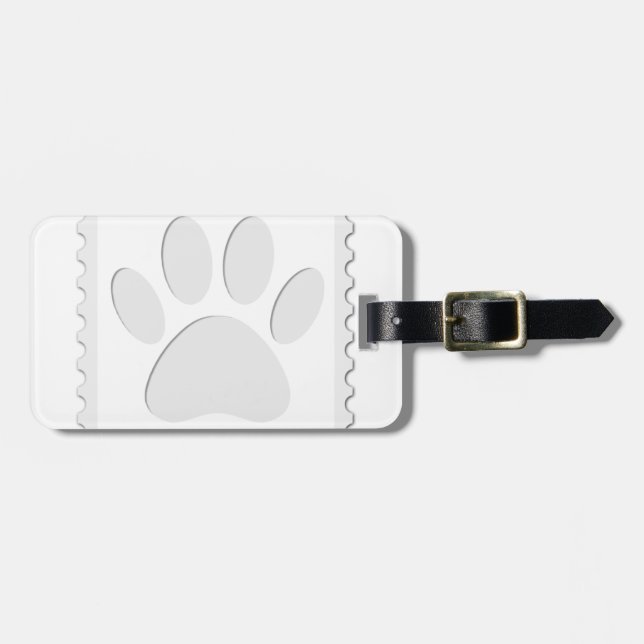 Dog Paw Print Cut Out Luggage Tag (Front Horizontal)
