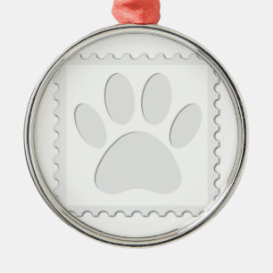 Dog Paw Print Cut Out Metal Tree Decoration