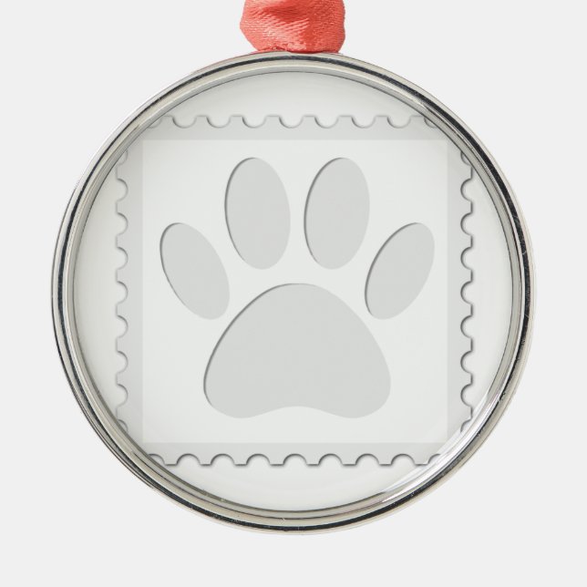 Dog Paw Print Cut Out Metal Tree Decoration (Front)
