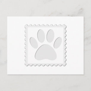 Dog Paw Print Cut Out Postcard