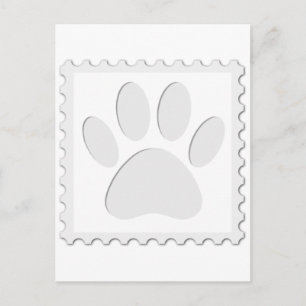 Dog Paw Print Cut Out Postcard