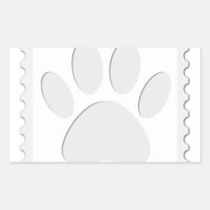 Dog Paw Print Cut Out Rectangular Sticker