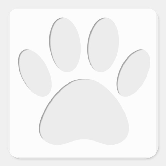 Dog Paw Print Cut Out Square Sticker (Front)