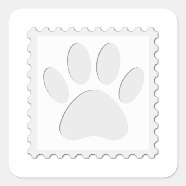 Dog Paw Print Cut Out Square Sticker (Front)