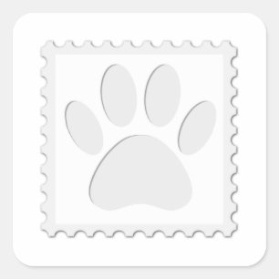 Dog Paw Print Cut Out Square Sticker