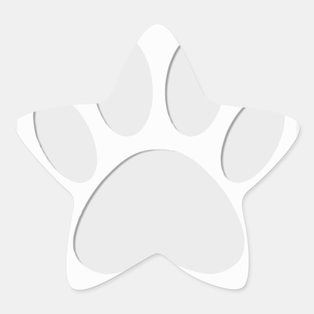 Dog Paw Print Cut Out Star Sticker (Front)