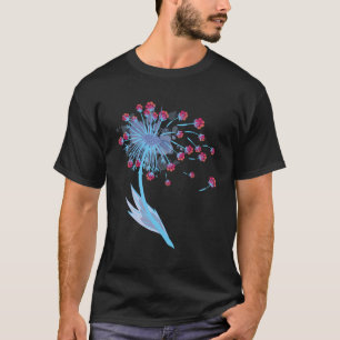Dog Paw Print Dog Flower Dandelion Dog Lover T-Shirt