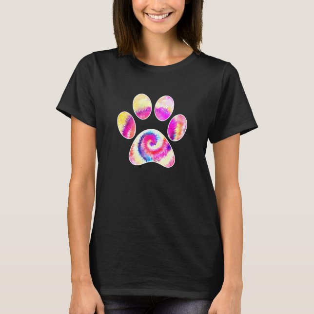 Dog Paw Print Dog Watercolor Paw T-Shirt (Front)
