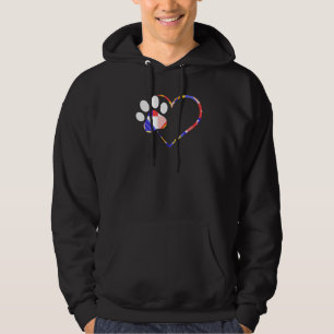 Dog Paw Print Doggie Animal Fan Friend Pets Fun Hoodie