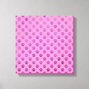 Dog Paw Print “Hot Pink” Pink Background Metallic