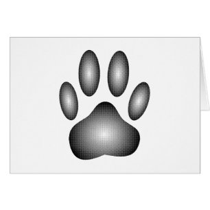 Dog Paw Print In Black and White Gradients