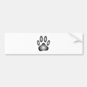 Dog Paw Print In Black and White Gradients Bumper Sticker