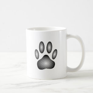 Dog Paw Print In Black and White Gradients Coffee Mug