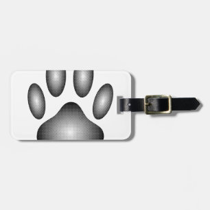 Dog Paw Print In Black and White Gradients Luggage Tag