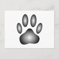 Dog Paw Print In Black and White Gradients