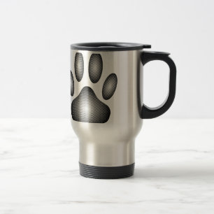 Dog Paw Print In Black and White Gradients Travel Mug