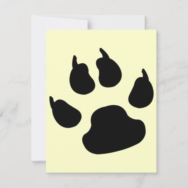 Dog Paw Print Invitation (Front)
